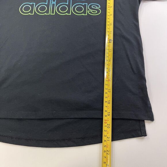 Adidas Shirt Youth Medium Black Rainbow Logo Hooded Long Sleeve light weight - Picture 3 of 9